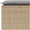 Trädgårdsbänk med dyna beige 110x40x44 cm konstrotting vidaXL – miniatyr 7