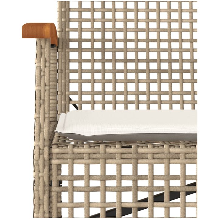 Trädgårdsbänk med dyna beige konstrotting akaciaträ vidaXL – bild 8