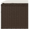 Trädgårdsbänk med dyna brun 110x30x40,5 cm konstrotting vidaXL – miniatyr 7