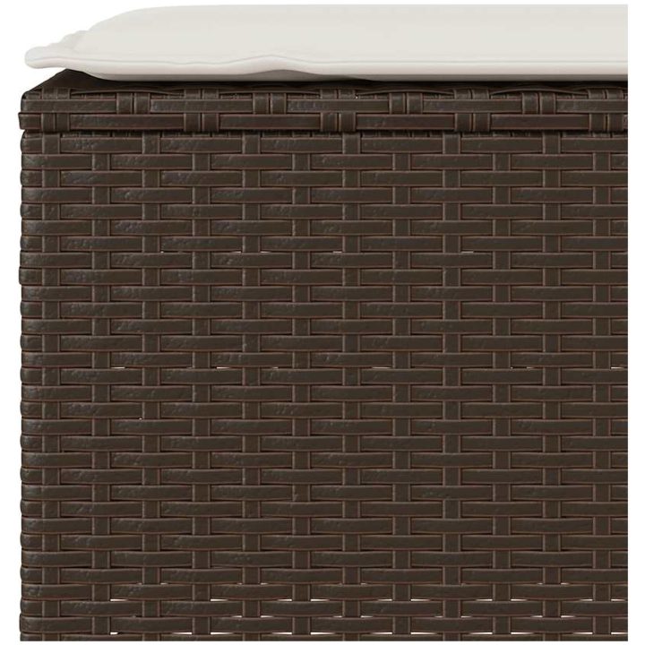 Trädgårdsbänk med dyna brun 110x30x40,5 cm konstrotting vidaXL – bild 7