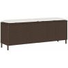 Trädgårdsbänk med dyna brun 110x30x40,5 cm konstrotting vidaXL – miniatyr 1