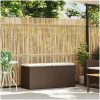 Trädgårdsbänk med dyna brun 110x40x44 cm konstrotting vidaXL – miniatyr 2