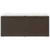 Trädgårdsbänk med dyna brun 110x40x44 cm konstrotting vidaXL – miniatyr 4