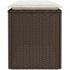 Trädgårdsbänk med dyna brun 110x40x44 cm konstrotting vidaXL – miniatyr 5