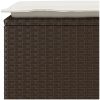 Trädgårdsbänk med dyna brun 110x40x44 cm konstrotting vidaXL – miniatyr 7