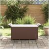 Trädgårdsbänk med dyna brun 116x46x57 cm konstrotting vidaXL 116 x 46 x 57 cm – miniatyr 3