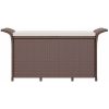 Trädgårdsbänk med dyna brun 116x46x57 cm konstrotting vidaXL 116 x 46 x 57 cm – miniatyr 4