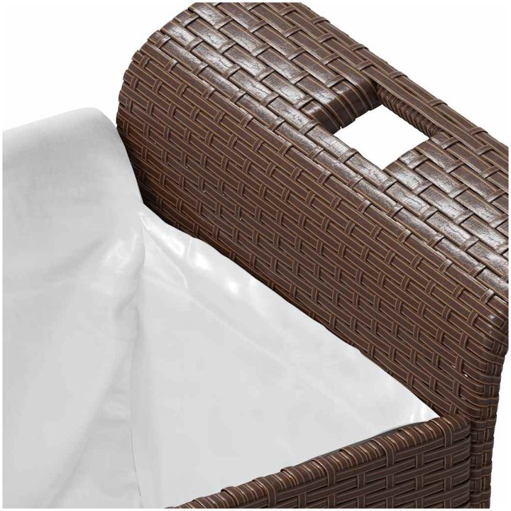Trädgårdsbänk med dyna brun 116x46x57 cm konstrotting vidaXL 116 x 46 x 57 cm – bild 7