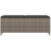Trädgårdsbänk med dyna grå 110x30x40,5 cm konstrotting vidaXL – miniatyr 4