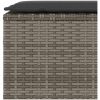 Trädgårdsbänk med dyna grå 110x30x40,5 cm konstrotting vidaXL – miniatyr 7