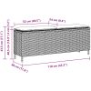 Trädgårdsbänk med dyna grå 110x30x40,5 cm konstrotting vidaXL – miniatyr 8