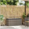 Trädgårdsbänk med dyna grå 110x40x44 cm konstrotting vidaXL – miniatyr 2
