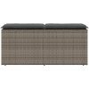 Trädgårdsbänk med dyna grå 110x40x44 cm konstrotting vidaXL – miniatyr 4