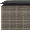 Trädgårdsbänk med dyna grå 110x40x44 cm konstrotting vidaXL – miniatyr 7