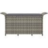 Trädgårdsbänk med dyna grå 116x46x57 cm konstrotting vidaXL 116 x 46 x 57 cm – miniatyr 4