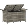 Trädgårdsbänk med dyna grå 116x46x57 cm konstrotting vidaXL 116 x 46 x 57 cm – miniatyr 6