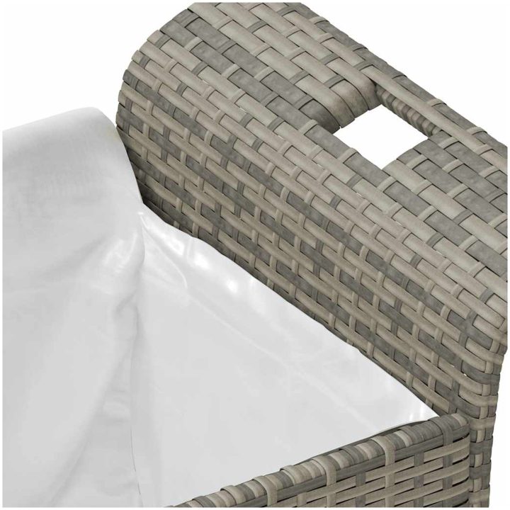 Trädgårdsbänk med dyna grå 116x46x57 cm konstrotting vidaXL 116 x 46 x 57 cm – bild 7