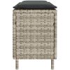 Trädgårdsbänk med dyna ljusgrå 110x30x40,5 cm konstrotting vidaXL – miniatyr 5