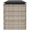 Trädgårdsbänk med dyna ljusgrå 110x40x44 cm konstrotting vidaXL – miniatyr 5