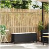 Trädgårdsbänk med dyna svart 110x30x40,5 cm konstrotting vidaXL – miniatyr 2