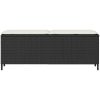 Trädgårdsbänk med dyna svart 110x30x40,5 cm konstrotting vidaXL – miniatyr 4