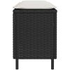 Trädgårdsbänk med dyna svart 110x30x40,5 cm konstrotting vidaXL – miniatyr 5