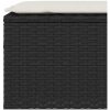 Trädgårdsbänk med dyna svart 110x30x40,5 cm konstrotting vidaXL – miniatyr 7