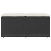 Trädgårdsbänk med dyna svart 110x40x44 cm konstrotting vidaXL – miniatyr 4
