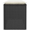 Trädgårdsbänk med dyna svart 110x40x44 cm konstrotting vidaXL – miniatyr 5