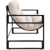 Trädgårdsbänk med dyna taupe 113 cm stål vidaXL – miniatyr 6