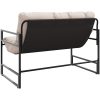 Trädgårdsbänk med dyna taupe 113 cm stål vidaXL – miniatyr 7