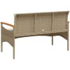 Trädgårdsbänk med dynor 116x62,5x74 cm beige konstrotting vidaXL – miniatyr 6