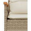 Trädgårdsbänk med dynor 116x62,5x74 cm beige konstrotting vidaXL – miniatyr 7