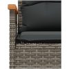 Trädgårdsbänk med dynor 116x62,5x74 cm grå konstrotting vidaXL – miniatyr 7