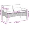 Trädgårdsbänk med dynor 116x62,5x74 cm grå konstrotting vidaXL – miniatyr 9