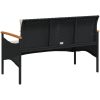 Trädgårdsbänk med dynor 116x62,5x74 cm svart konstrotting vidaXL – miniatyr 6