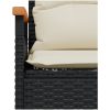 Trädgårdsbänk med dynor 116x62,5x74 cm svart konstrotting vidaXL – miniatyr 7