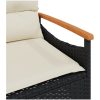 Trädgårdsbänk med dynor 116x62,5x74 cm svart konstrotting vidaXL – miniatyr 8