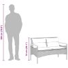Trädgårdsbänk med dynor 116x62,5x74 cm svart konstrotting vidaXL – miniatyr 10