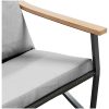 Trädgårdsbänk med dynor 120 cm svart stål vidaXL – miniatyr 8