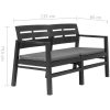 Trädgårdsbänk med dynor 2-sits 133 cm plast antracit vidaXL – miniatyr 6