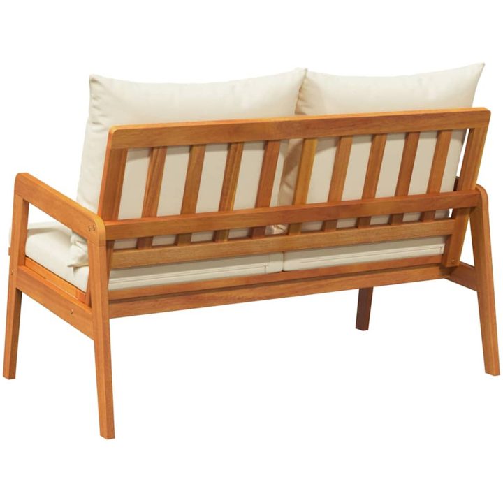Trädgårdsbänk med Dynor Massivt Akaciaträ vidaXL 115 x 65 x 71 cm – bild 4