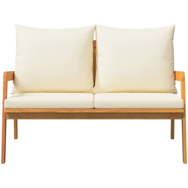 Trädgårdsbänk med Dynor Massivt Akaciaträ vidaXL 115 x 65 x 71 cm – bild 5