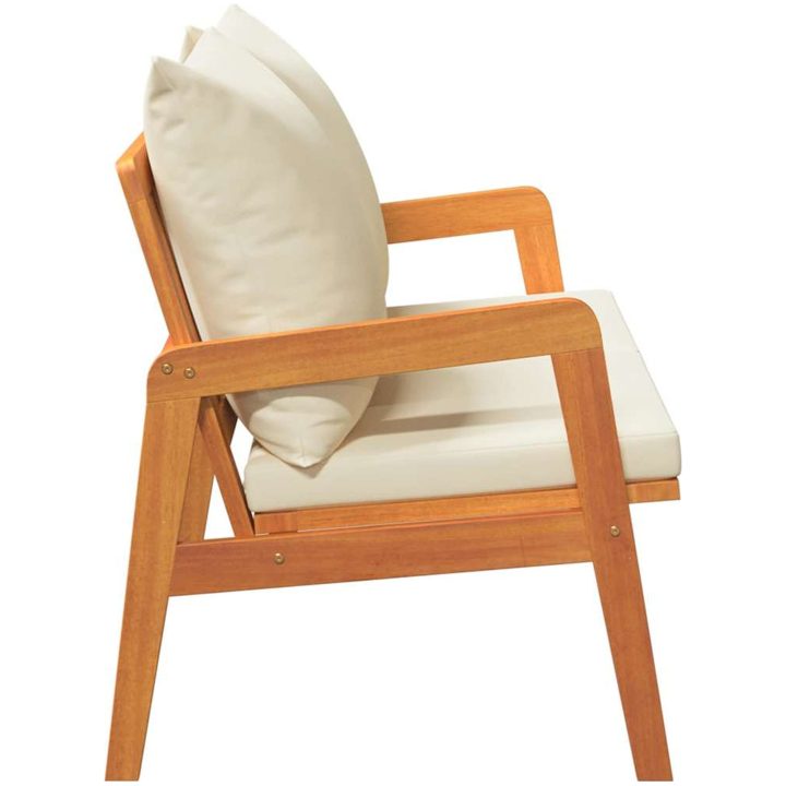 Trädgårdsbänk med Dynor Massivt Akaciaträ vidaXL 115 x 65 x 71 cm – bild 6