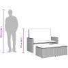 Trädgårdsbänk med dynor och fotpall svart konstrotting vidaXL – miniatyr 11