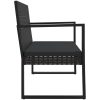 Trädgårdsbänk med dynor svart 106 cm konstrotting vidaXL – miniatyr 4