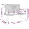 Trädgårdsbänk med dynor svart 106 cm konstrotting vidaXL – miniatyr 7