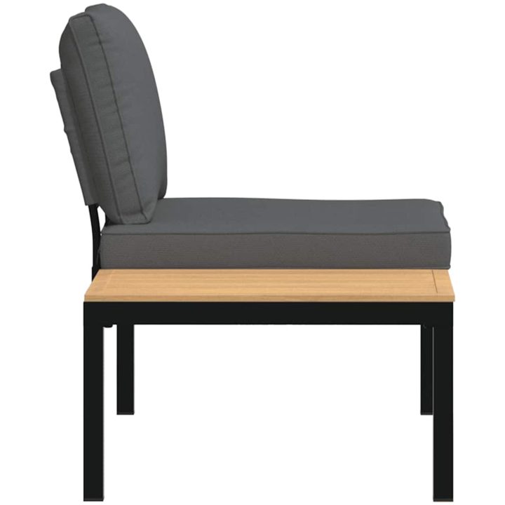 Trädgårdsbänk med dynor svart aluminium vidaXL – bild 4