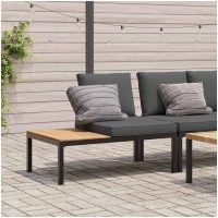 Trädgårdsbänk med dynor svart aluminium vidaXL