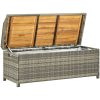 Trädgårdsbänk med förvaring 120 cm konstrotting grå vidaXL 120 x 50 x 50 cm – miniatyr 2